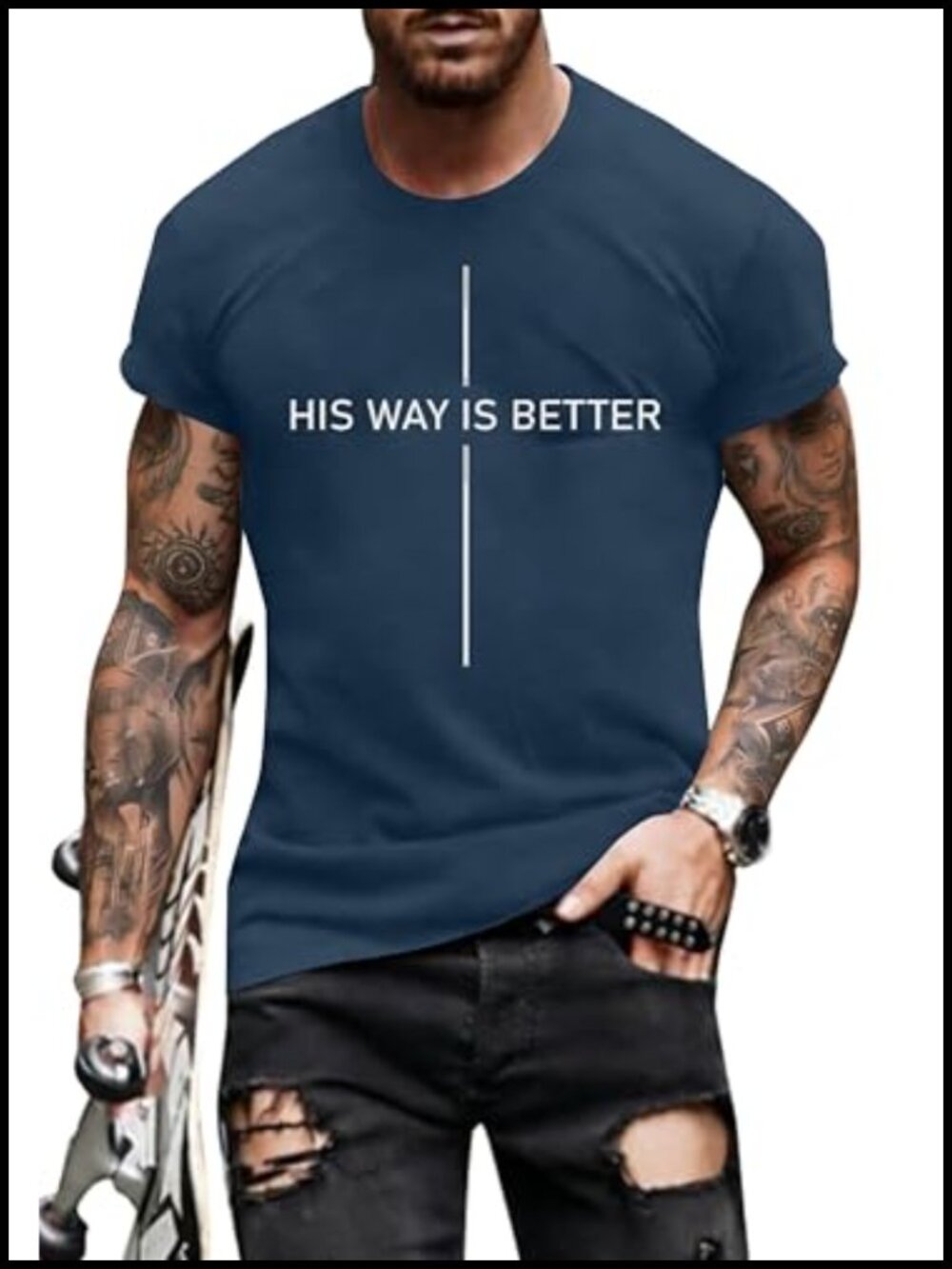 Men's Christian Jesus Graphic T-Shirt Bible Verse Cotton Tee